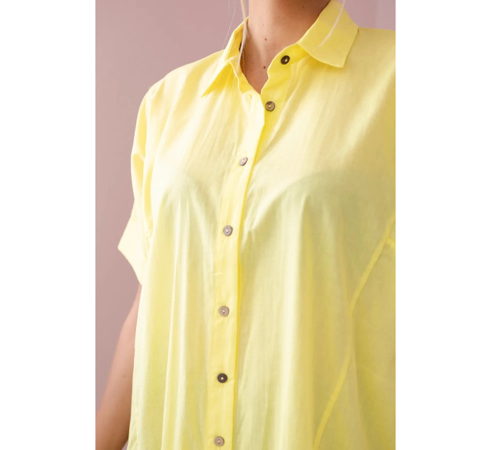 Bavlnené tričko s krátkym rukávom žlté