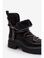 Śniegowce Damskie Z Ozdobnym Wiązaniem Czarne Rilana Śniegowce Damskie Z Ozdobnym Wiązaniem Czarne Rilana