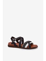 Dámské Ploché Sandály S Pásky Černé model 21697523 - SERGIO LEONE