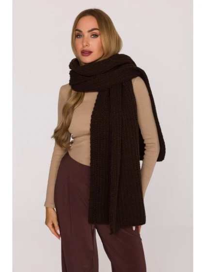 M896 Rebrovaná šatka - hnedá