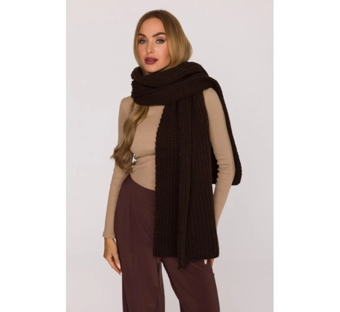 M896 Rebrovaná šatka - hnedá