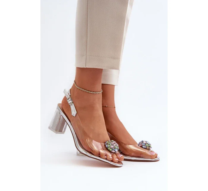 Sandále na podpätku model 195424 Step in style Sandále na podpätku model 195424 Step in style