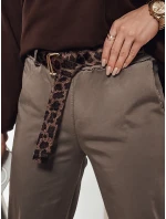 Dámské kalhoty v jedné velikosti s khaki páskem Dstreet model 21981962 - FashionStreet