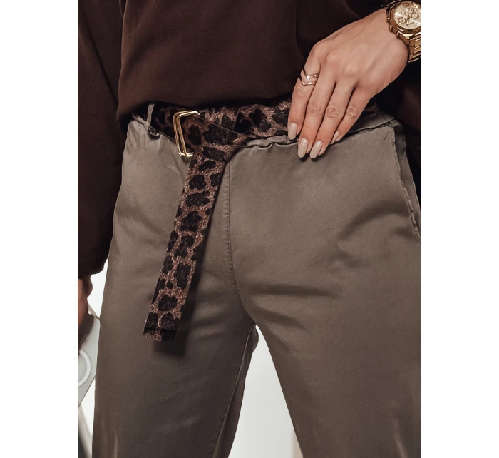 Dámské kalhoty v jedné velikosti s khaki páskem Dstreet model 21981962 - FashionStreet