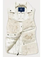 Dámska okrová kožušinová vesta (GSQ2249)