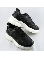 Černé dámské sneakersy s lemovkou model 17139088 Černé dámské sneakersy s lemovkou model 17139088