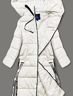 Dámska dlhá páperová bunda ecru (AG3-3038)