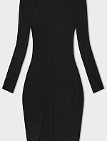 Čierne ceruzkové šaty s rolákom (MM98015)