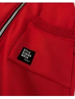 Červená dámska mikina so svetrovými vložkami LHD (AMG-172A)