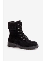 Damskie Ocieplane Botki Workery Na Zamek Czarne Mivael