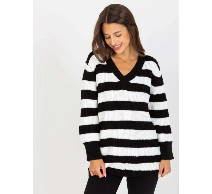 Dámsky sveter LC SW 8030 biely a čierny