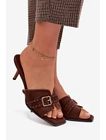 Dámské sandály model 22095429 hnědé - Sweet Shoes