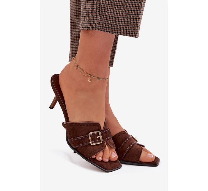 Dámské sandály model 22095429 hnědé - Sweet Shoes