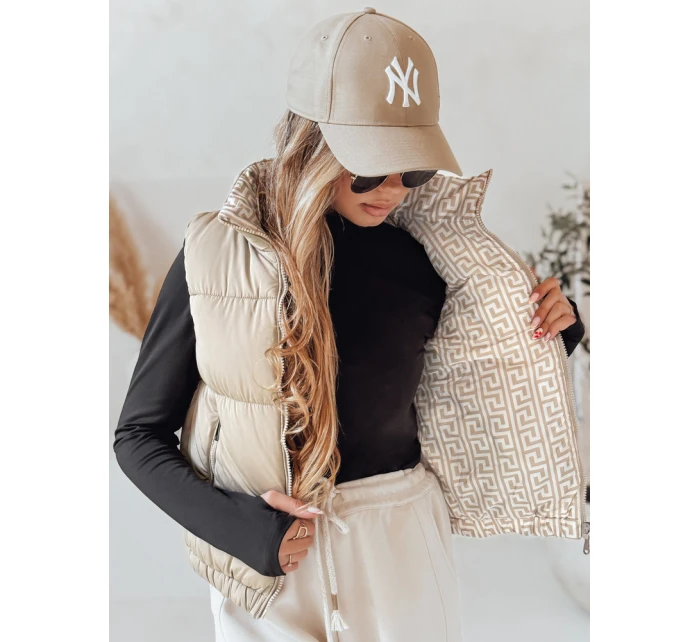 Dámská prošívaná vesta béžová Dstreet model 21990668 - FashionStreet