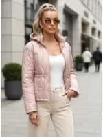 Dámská prošívaná bunda s kapucí světle růžová Dstreet model 21995830 - FashionStreet