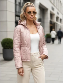 Dámská prošívaná bunda s kapucí světle růžová Dstreet model 21995830 - FashionStreet