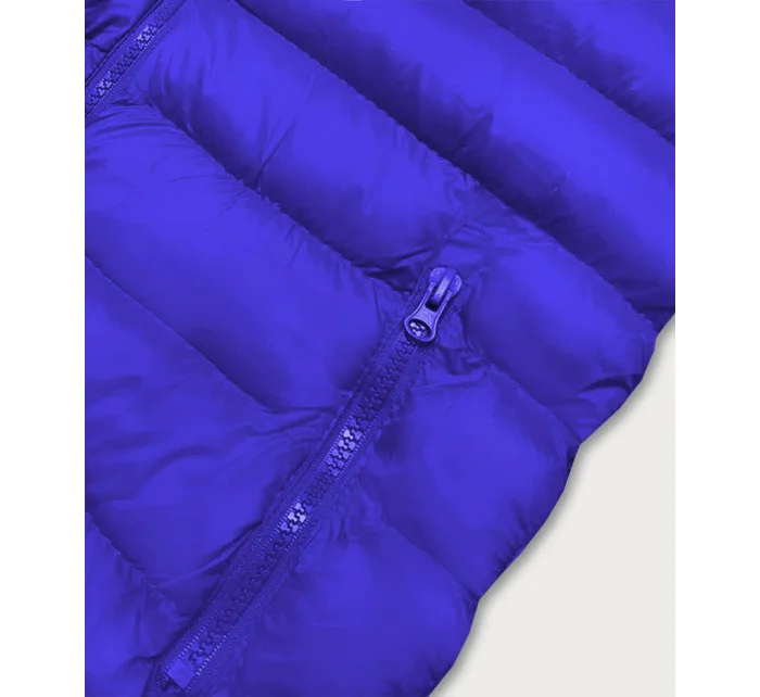 Krátka dámska prešívaná vesta v nevädzovej farbe (23077-184)