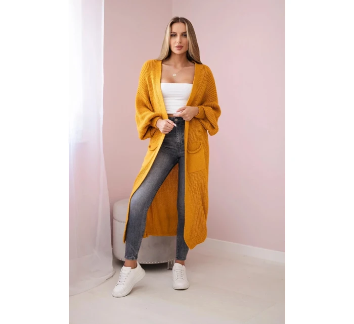 Sveter dlhý sveter horčicovej farby