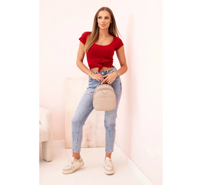 Dámska klasická bavlnená blúzka s krátkymi rukávmi modrá