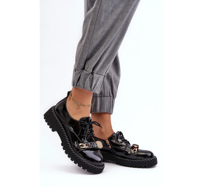 Damskie Lakierowane Półbuty D&A MR870-81 Czarne