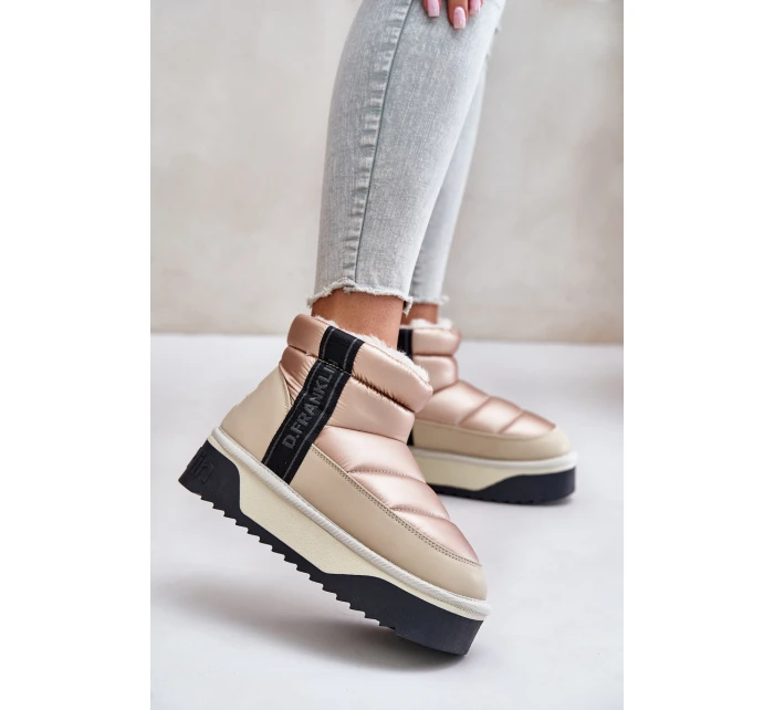 Niskie Śniegowce Na Grubej Podeszwie D.Franklin DFSH371010 Beżowe