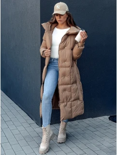 Dámský prošívaný kabát tmavě béžový Dstreet model 21978744 - FashionStreet