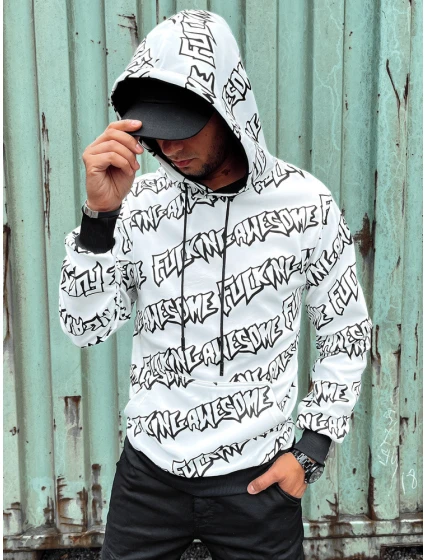 Pánská mikina s kapucí bílá Dstreet model 21978885 - FashionStreet
