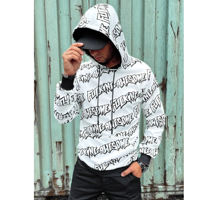 Pánská mikina s kapucí bílá Dstreet model 21978885 - FashionStreet
