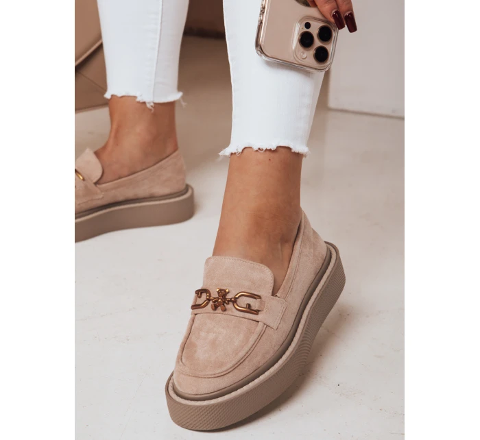 Dámské mokasíny na platformě beige Dstreet model 21984063 - FashionStreet Dámské mokasíny na platformě beige Dstreet model 21984063 - FashionStreet