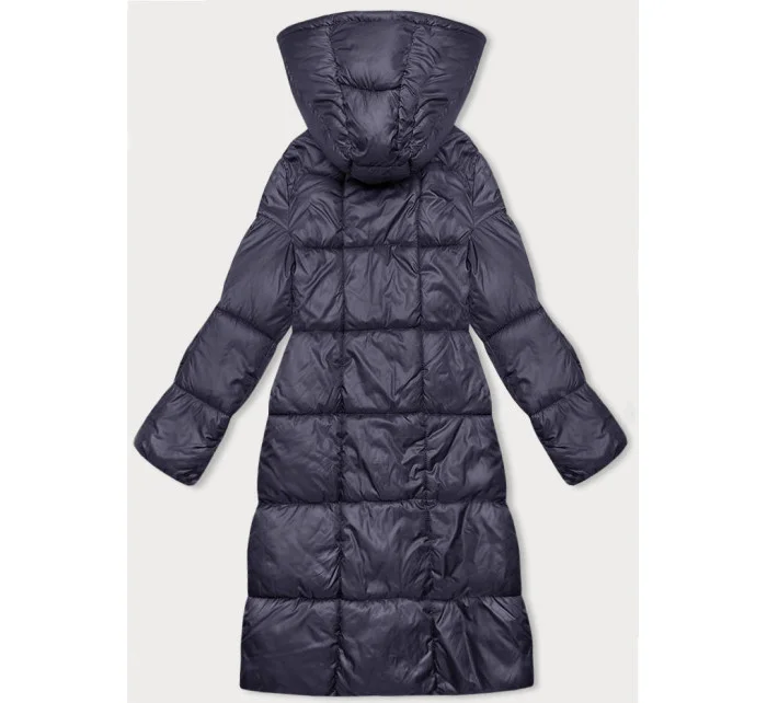 Tmavomodrá dlhá dámska zimná bunda (YP-22073-2)