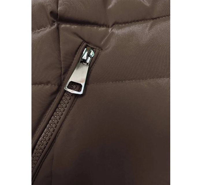 Dámska hnedá páperová zimná bunda (LHD-23032) Dámska hnedá páperová zimná bunda (LHD-23032)