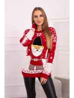 Vianočný sveter so Santa Clausom červený