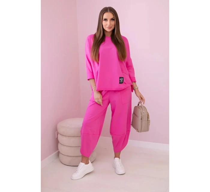 Bavlnená mikina nohavice set ružová Bavlnená mikina nohavice set ružová