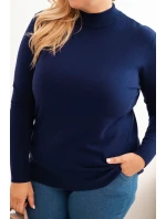 Dámský svetr Plus Size z viskózy s rolákem granátový Dámský svetr Plus Size z viskózy s rolákem granátový