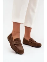 Loafersy Mokasyny Damskie Płaskie Ciemnozielone Roseline