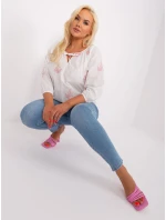 Bluzka LK BZ  biało różowy model 18837792 - FPrice