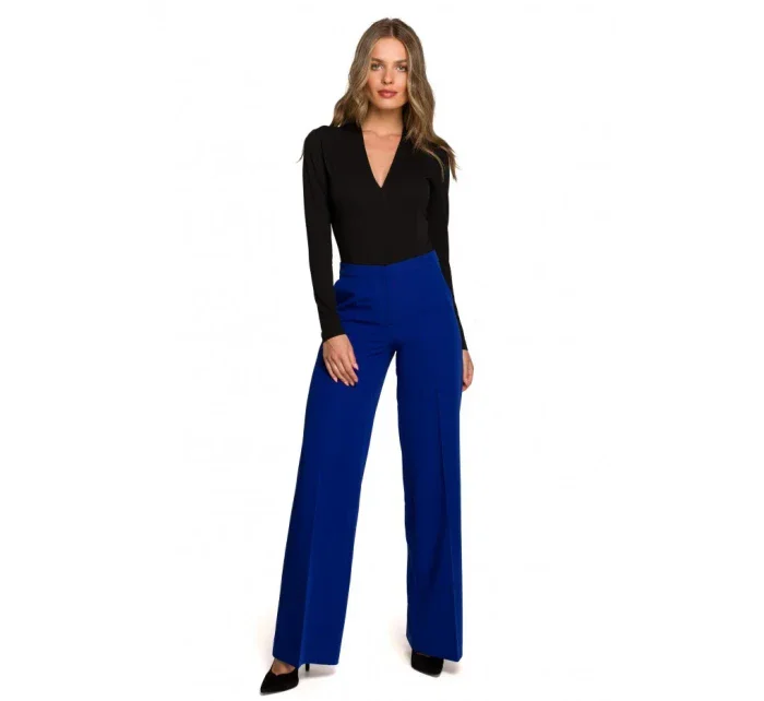model 17678006 Široké kalhoty královská modř - STYLOVE model 17678006 Široké kalhoty královská modř - STYLOVE