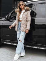 Dámská zimní bunda s kožešinou béžová Dstreet model 21994869 - FashionStreet