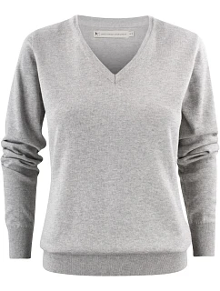 VNeck Women Dámský svetr s výstřihem do V grey melange model 22460918 - James Harvest