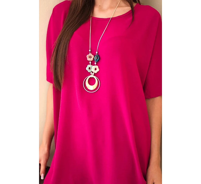 Halenka oversize s přívěskem tmavě fialová