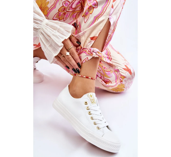 Dámské Klasické Tenisky Bílé a zlatá model 21607873 - EVENTO Dámské Klasické Tenisky Bílé a zlatá model 21607873 - EVENTO