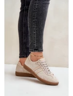 Nízké dámské semišové tenisky béžové model 21679949 - Zazoo Nízké dámské semišové tenisky béžové model 21679949 - Zazoo