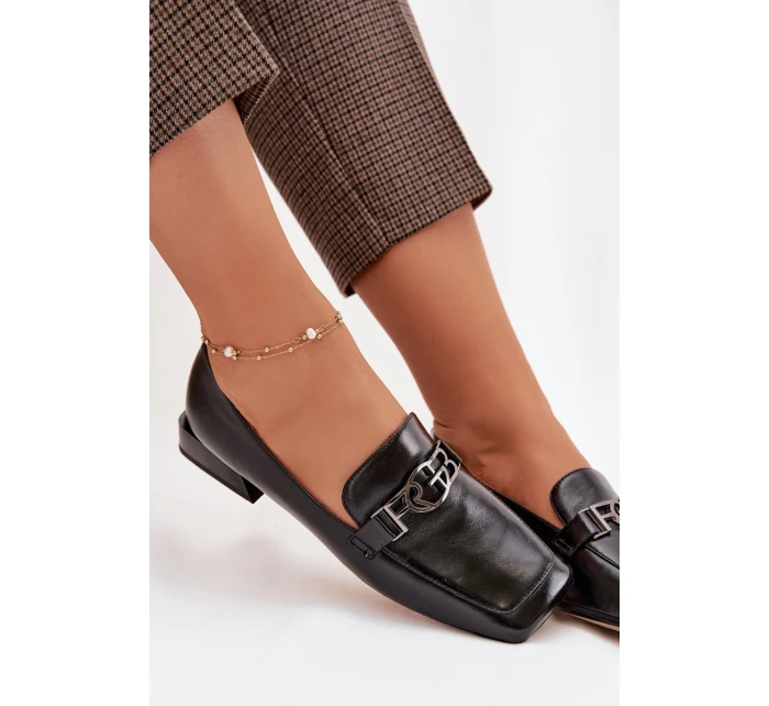 Kožené dámské mokasíny s ozdobným detailem D&A CR61-3125 Béžové