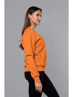 Svetlo oranžová dámska tepláková mikina so sťahovacími lemami (W01-69)