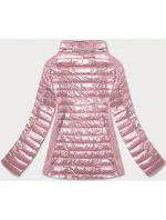 Ružová dámska lesklá bunda (7210-52)