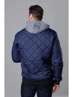 Tmavě modrá pánská bunda typu "bomber" s kapucí model 18344929 - J.STYLE