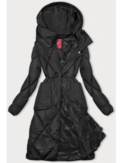 Čierna zimná bunda s golierom (LHD-23021)
