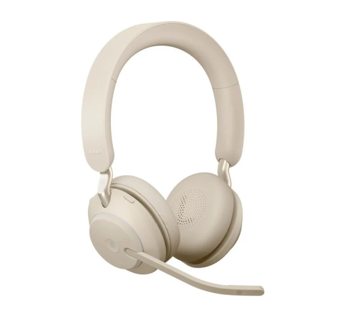 Jabra Evolve2 65 MS stereo bezdrôtové slúchadlá do uší Link380a, béžová + stojan