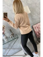 Polovičný sveter s rolákom tmavo púdrovo ružový