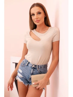 Dámske bavlnené body s výstrihom do V a volánom Fango